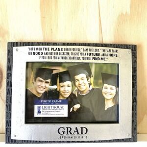 New Lighthouse Bible Verse Photo Frame Graduation I Know The Plans 4x6